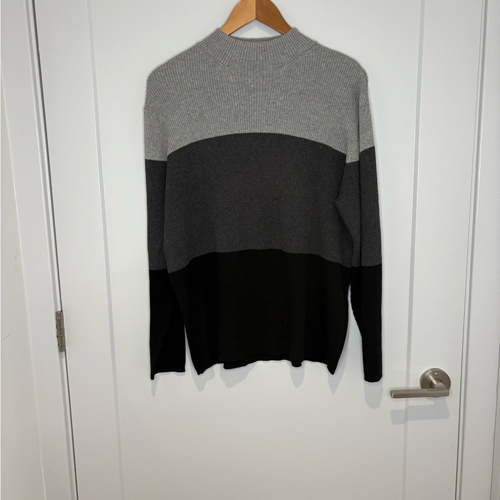 Charter Club Women’s Gray and Black Crewneck Sweater | Office NWT Basic